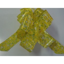 PAQ.5/U LAZOS AUTO 50MM FLORES AMARILLO