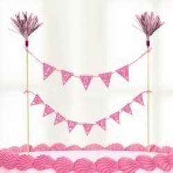KIT TARTA COMUNION ROSA 23X24CM