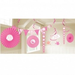   KIT 18 PZ DECORACION COMUNION ROSA