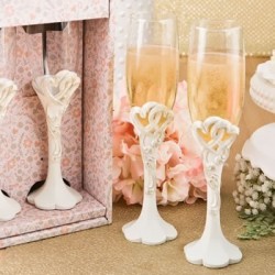   2 COPAS CHAMPAN VINTAGE MARFIL