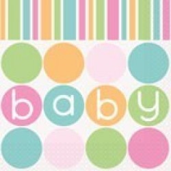   16 SERVILLETAS BABY TOPOS 33CM