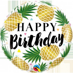 GLOBO 18" FOIL REDONDO H.BIRTHDAY PIÑAS