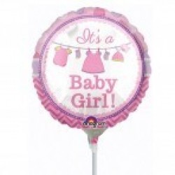 GLOBO 9" PALO FOIL BABY GIRL ROPITA