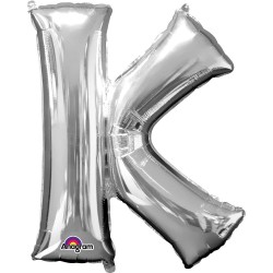   GLOBO 33" FOIL LETRA K METAL PLATA