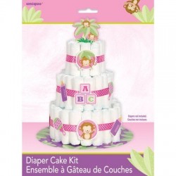 TARTA PAÑALES MONO BABY GIRL