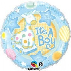 $D GLOBO 9" PALO FOIL REDONDO JIRAF NIÑO