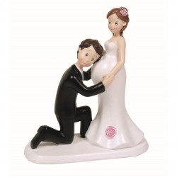 FIGURA PAREJA NOVIA EMBARAZADA 17CM