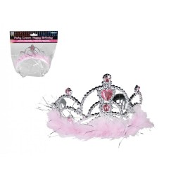 DIADEMA MARABU PIEDRA ROSA 15CM