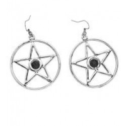 PENDIENTES GOTICOS C/PIEDRA NEGRA