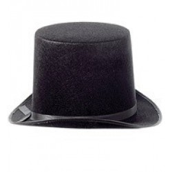 SOMBRERO ADULTO COPA ALTA FIELTRO NEGRO
