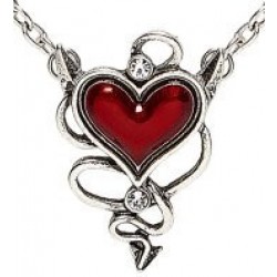COLLAR CORAZON C/PIEDRA ROJA