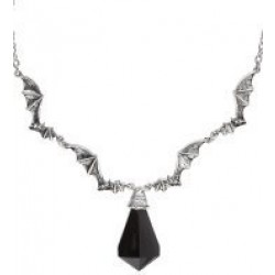 COLLAR MURCIELAGOS C/PIEDRA NEGRA