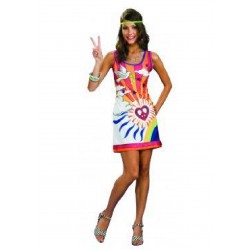  DISFRAZ T-L CHICA HIPPIE MULTICOLOR