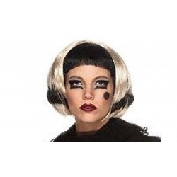 PELUCA LADY GAGA CORTA NEGRO/RUBIO