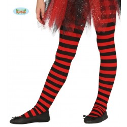 MEDIAS PANTYS 3A6AÑOS RAYA ROJA/NEGRA