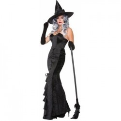  FALDA T-S/M NEGRA LARGA BRUJA GOTICA