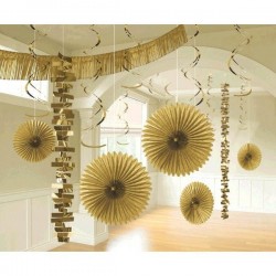   KIT 18PZ DECORACI TECHO METAL ORO