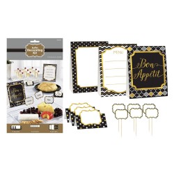 KIT 12PZ  DECORACION BUFFET BON APPETIT