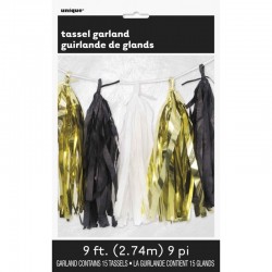GUIRNALDA POMPON FLECO BCO/NEGRO/ORO 2,7