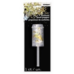 CAÑON CONFETI METALIZADO ORO/PLATA