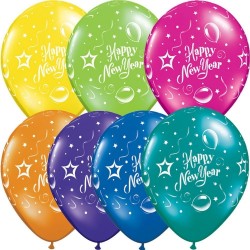 $D 25 GLOBOS 11" LATEX NEW YEAR PARTY