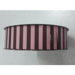 R/CINTA DOBLE RAYA ROSA/MARRON 31MMX50MT
