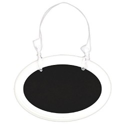 CARTEL MADERA OVAL PIZARRA 10CM