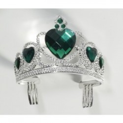 TIARA DE PRINCESA FORMA CORAZON VERDE