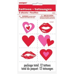 PAQ.12/U TATTOOS CORAZON LABIOS