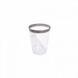 12 VASOS BORDE PLATA 270ML