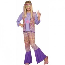 DISFRAZ 4A6 AÑOS HIPPIE LILA PANTALON