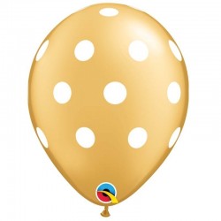 25 GLOBOS 11" LATEX ORO TOPOS