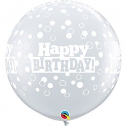 2 GLOBOS JUMBO 3FT TRANSP BIRTHDAY