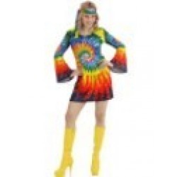  DISFRAZ T-M VESTIDO HIPPIE PSICODELICA