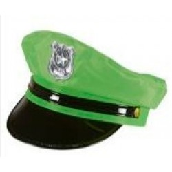 SOMBRERO ADULTO  POLICIA VERDE NEO