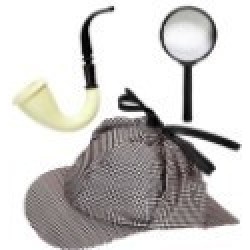 SET DETECTIVE GORRO PIPA LUPA
