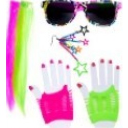 SET AÑOS80 CHICA 2EXT PENDI GUANTES
