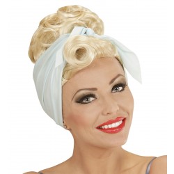 PELUCA RUBIA ROCKABILLY PIN UP C/MOÑO