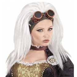 PELUCA BLANCA C/GAFA STEAMPUNK
