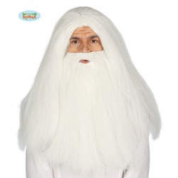 PELUCA BARBA BLANCA MAGO ANILLO