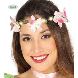 $ D  CORONA PELO FLORES BLANCA C/ LUZ