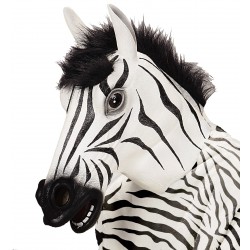 MASCARA CABEZA COMPLETA ZEBRA C/PELO