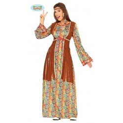  DISFRAZ T-M VESTIDO CHALECO HIPPIE