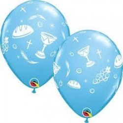 25 GLOBOS 11" LATEX COMUNION AZUL