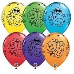 $D 25 GLOBOS 11" LATEX SMILEY COL.SUR