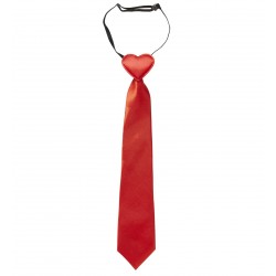   CORBATA NUDO CORAZON ROJO