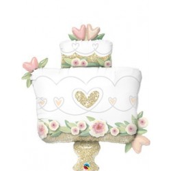 GLOBO 41" FOIL FORMA PASTEL BODA ORO