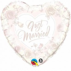 $D GLOBO 18" FOIL  CORAZON JUST MARRIE