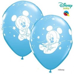 6 GLOBOS 12" LATEX MICKEY BABY CELESTE