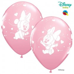 6 GLOBOS 12" LATEX  ROSA MINNIE BABY